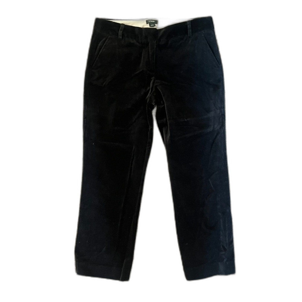 J Crew Black Velvet City Fit Button Up Crop Pants 4